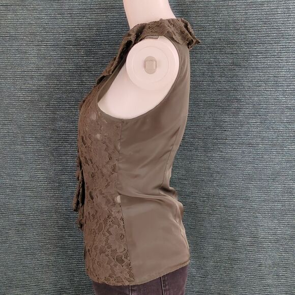 Banana Republic Lace Vest-Top Olive Green - Picture 4 of 11